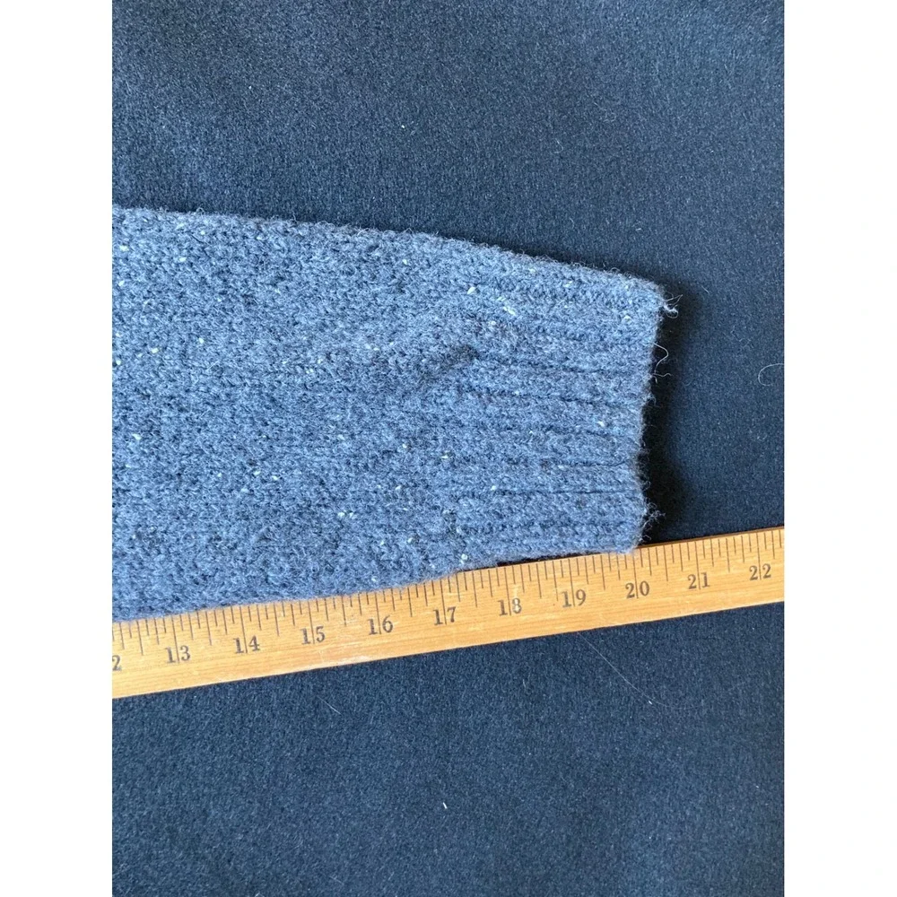 Banana Republic Mens XL Gray Wool‎ Silk Blend Striped Donegal Mock Neck Sweater